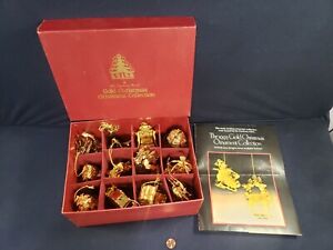 1993 The Danbury Mint Gold Christmas Ornament Collection - Complete Set of 12