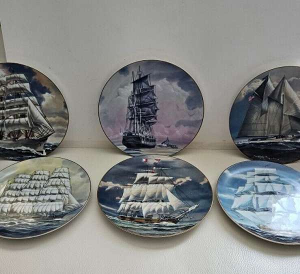Collection of  Danbury  Mint  Great American Sailing Ship Plates