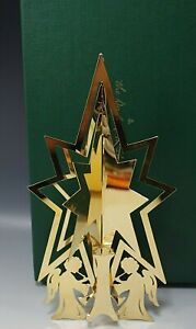 DANBURY MINT 1984 GOLD CHRISTMAS TREE TOPPER ORNAMENT 9'' BOXED MIB