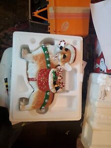 Danbury Mint Christmas Corgi Figurine Candy Canes Rare!