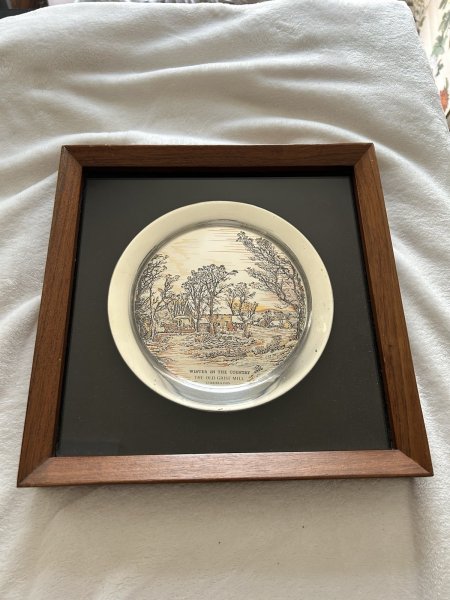 1974 Danbury Mint Sterling Silver "Winter in the Country" Plate-Currier & Ives