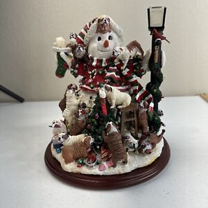 Danbury Mint Bulldogs Snowman Vintage Rare Classic