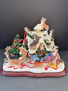 Danbury Mint Corgi Dog Lighted Christmas Doghouse Gift Holiday Decoration Rare!