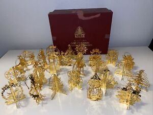 Lot Of 25 Danbury Mint Gold 1987 1988 Christmas Ornaments Excellent!