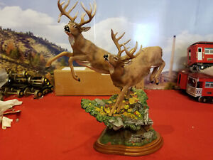 DANBURY MINT WILDLIFE KING OF THE MOUNTAIN DEER STATUE STUNNING LOOK