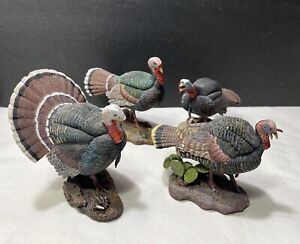 The Danbury Mint Royal Slam Collection Jeff Rechin Turkey Sculpture Set of 4