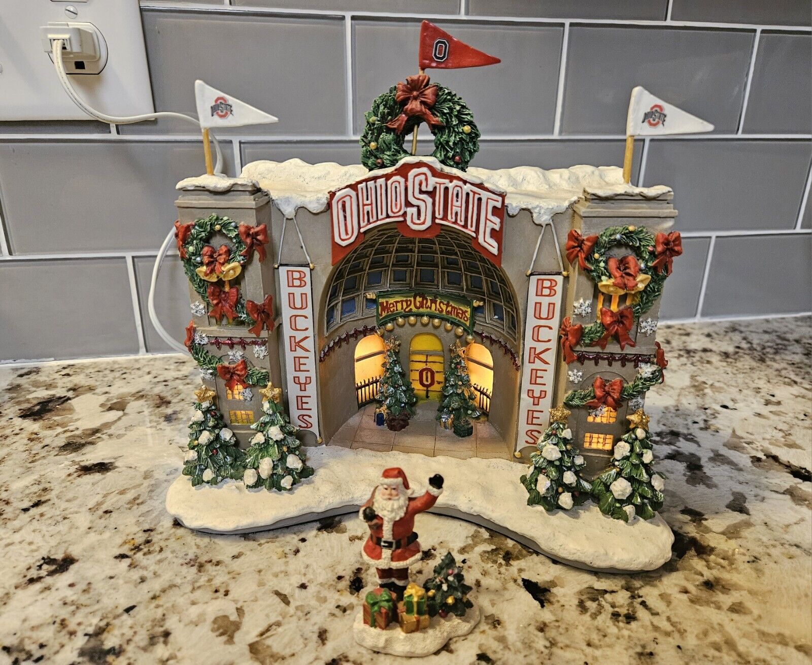 Danbury Mint Ohio State Buckeyes Stadium Christmas Village OSU Football