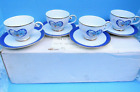 FS NIB Pillsbury Doughboy TEA CUPS & SAUCERS 23kGOLD PORCELAIN 8 Pc Danbury Mint