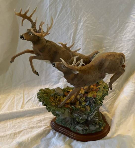 King Of The Mountain Dick Idol Danbury Mint Deer Scenery Fall Leaves Outdoor