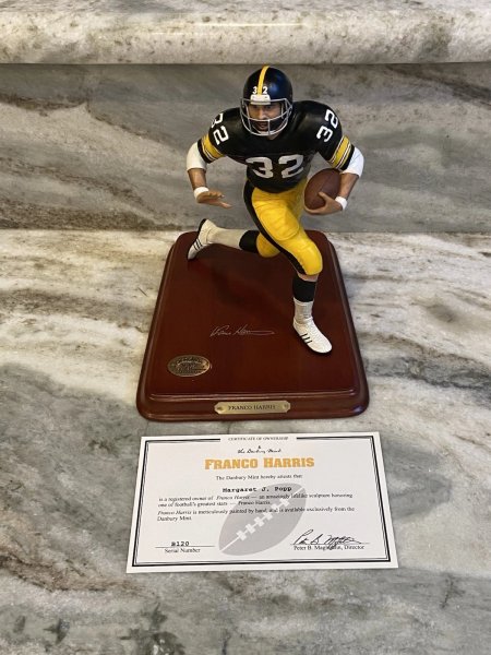 Danbury Mint Franco Harris Pittsburgh Steelers Figurine w Certificate Mint ?