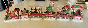 Danbury Mint Dachshund Christmas Express Train COMPLETE SET 6 Pieces Wiener Dog