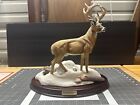 LARGE DANBURY MINT DEER BUCK FIGURINE THE JORDAN BUCK BY RON VAN GLIDER SNOW