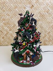 DANBURY MINT Boston Terrier Dog Light Up Christmas Tree Large - READ