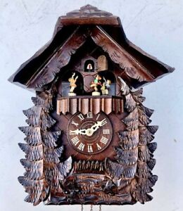 Vintage 90s M.I. Hummel and Danbury Mint Bavarian Cuckoo Clock Black Forest