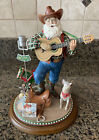 Rare DANBURY MINT Cowboy Country Music Santa Christmas Figurine 9.5”