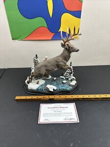 RARE Collectable  Danbury Mint "Great Winter Whitetail" by Nick Bibby Mint Deer