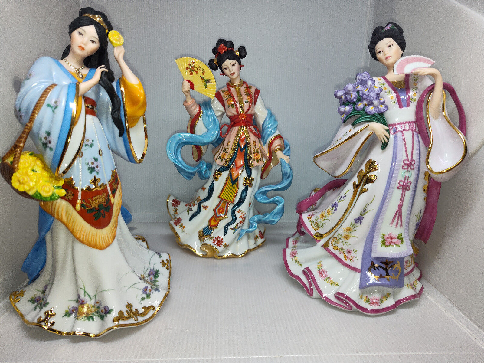 New ListingDanbury Mint: 3 Princesses by Lena Liu: Chrysanthemum, Coral, and Iris
