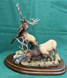 Danbury Mint " Royal Combat " Buck Elk  Figure.