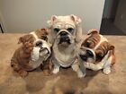 Danbury Mint Bark No Evil Bull dog Dog Trio Figurine Statue Rare Retired