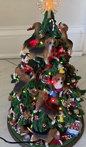 Danbury Mint Beagle Dog Christmas Tree Lighted Figurine