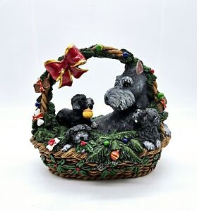 Danbury Mint Miniature Schnauzer Deck the Paws Figurine 7" Christmas
