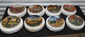 LIFE ON THE FARM-Charles Freitag 8 Collector Plate Set /John Deere /Danbury mint