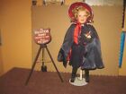 Danbury Mint Shirley Temple Porcelain 18" Doll, Salvation Army Bell Ringer + Acc