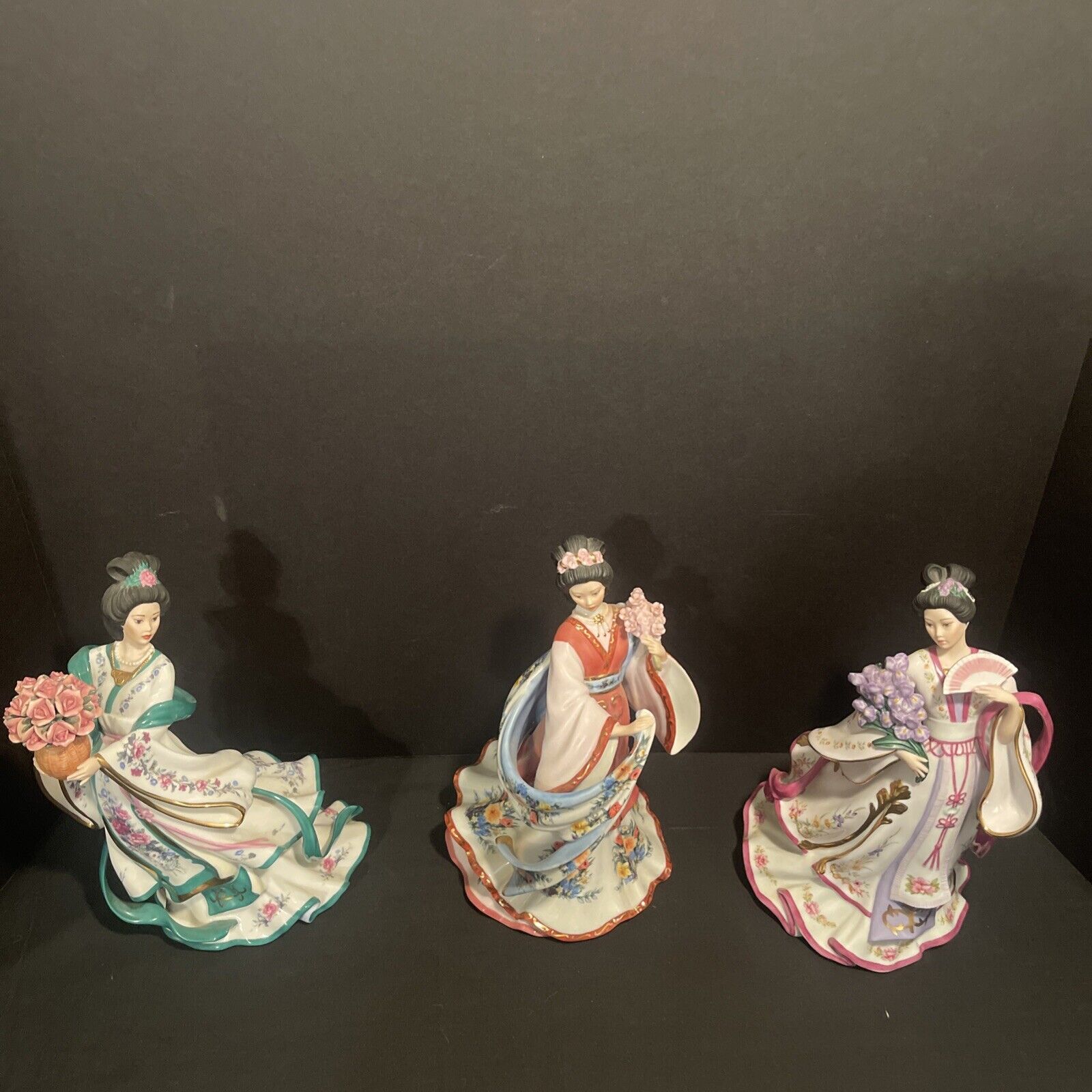 Danbury Mint Princess by Lena Liu lot of 3 (Plum, Rose, Iris Princess) Preowned