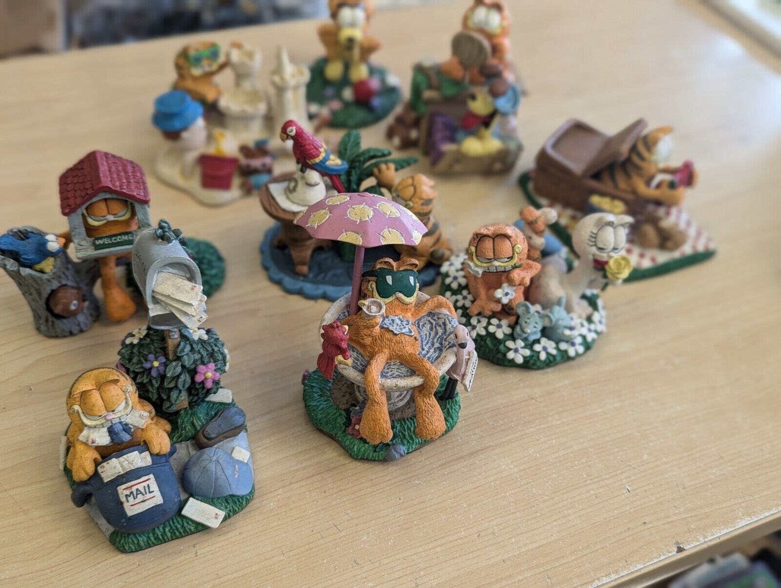 Garfield Resin Danbury Mint Figurines Jim Davis Lot Of 9 Open House The Gourmet