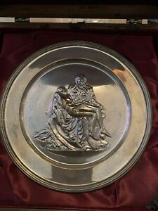 New ListingSTERLING SILVER 13 Oz. Danbury Mint The Pieta, Jesus & Mary, Michelangelo w/case