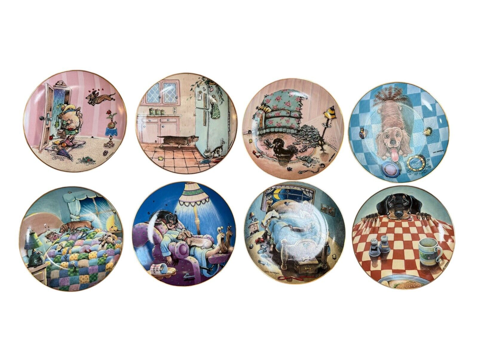 Danbury Mint “Gary Patterson Dachshund” Plates Set of 8