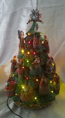 RARE Jim Shore Danbury Mint 21 Folk Art Santa Christmas Tree 14