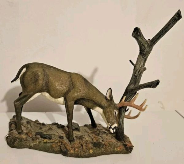 Danbury Mint The Rub Whitetail Deer Bruce Miller Curtis Christensen Sculpture
