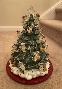 Danbury Mint Dreamsicles Cherubs Lighted Christmas Tree Figurine w/Box