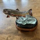 Franz Dutzler BROOK TROUT  - WOOD CARVING ON GLASS (NOT DANBURY MINT)