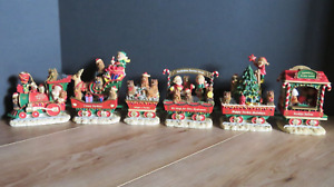 VTG Danbury Mint Yorkie Yorkshire Terrier Christmas Train Express 6 Pc Set READ