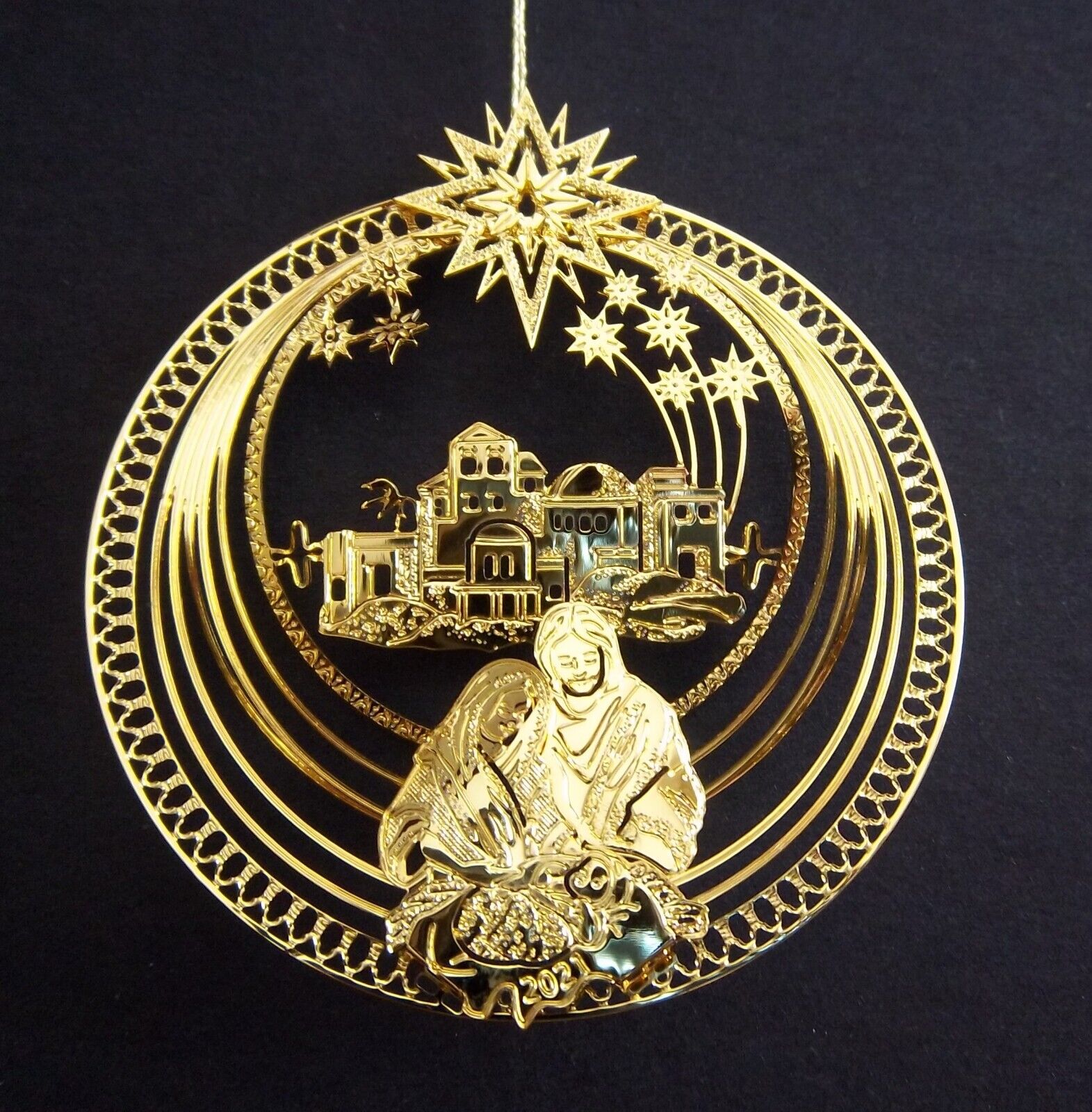 Danbury Mint - 2021 Gold Christmas Ornament -  "Nativity Blessing"