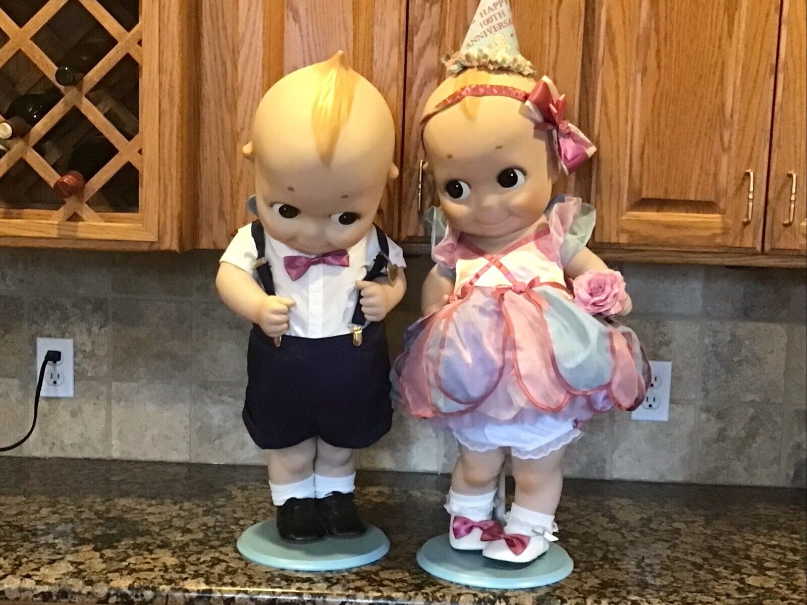 Kewpie 30" Dolls 100th Anniversary Ltd Ed Birthday Boy & Girl Pair Danbury Mint
