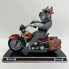 Danbury Mint Bad To The Bone Schnauzer on Flaming Motorcycle Rare Retired No Box