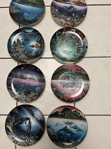 Danbury Mint: Underwater Paradise 8 plate set Dolphins Whales Turtles Ocean Sea