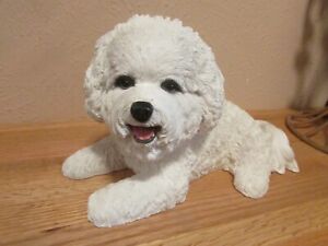Very Cute "Bright Eyes" White Resin Bichon Frise/Maltese Figurine Danbury Mint