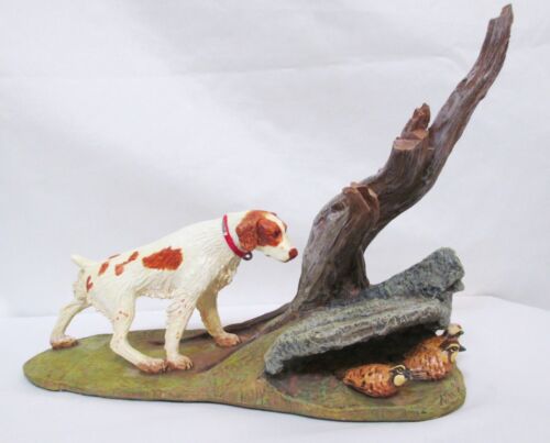 Stan Bentall Hidden Quarry Danbury Mint Brittany Quail Hunting Sculpture Statue