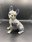 Vintage Danbury Mint Elegant Companion Blue Delft RARE Boston Terrier Excellent