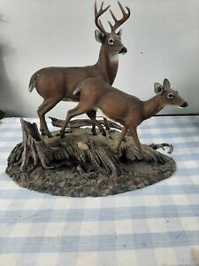 On the Alert White Tail Deer Sculpture by Bruce Miller & Chris Christenson