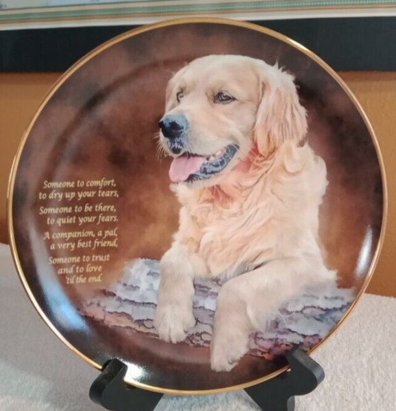 SOMEONE TO COMFORT plate from CHERISHED GOLDEN RETRIEVERS From The Danbury Mint