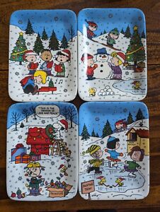 Danbury Mint Peanuts Snoopy Charlie Brown Christmas Panoramic Plate Set