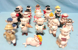 Danbury Mint Vintage 1980s Piggies Collection Pig Figurines..23 DIFFERENT PIECES