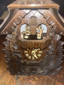 Vintage 90s M.I. Hummel and Danbury Mint Bavarian Cuckoo Clock Black Forest