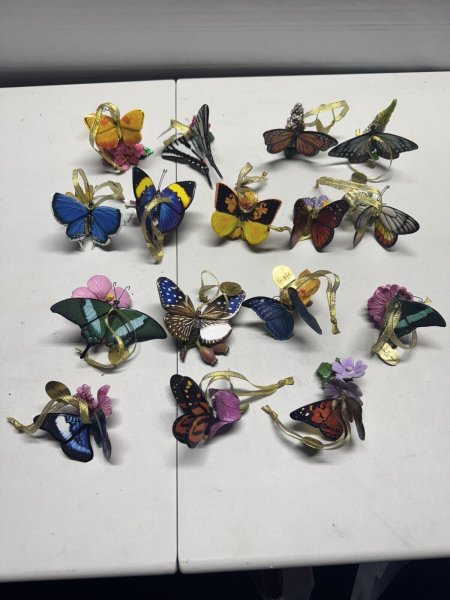 Danbury Mint Butterfly Ornament Flower Figurines 18 Items Total