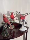 Danbury Mint Collection Cardinals Bird Figurines by Bob Guge